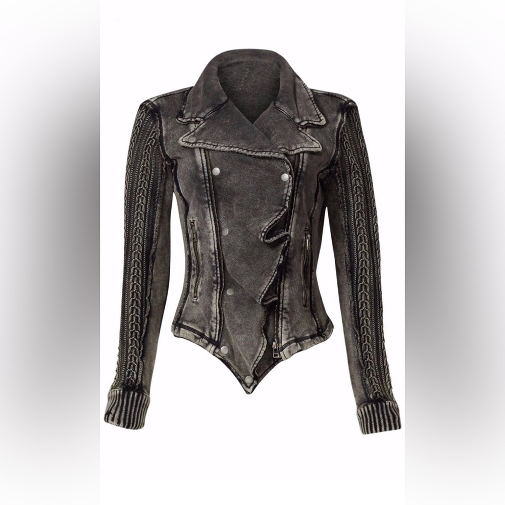 Free People Black Leather Jacket